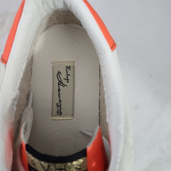 Vintage Havana White Sneakers with Silver and Neon Orange Accents - Picture 9 of 9